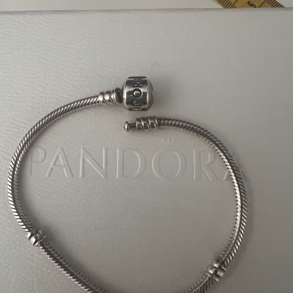 Pandora Silver Bracelet with Black Charm